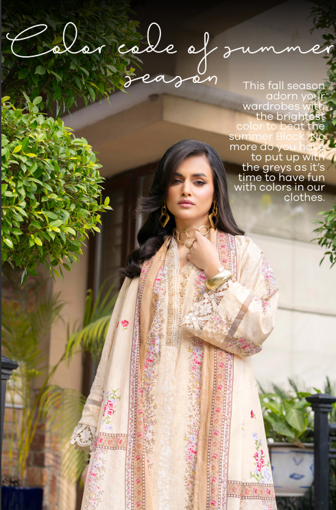 Exclusive Emborideried digital print lawn shirt with fancy digitl print dupatta and digital print trouser