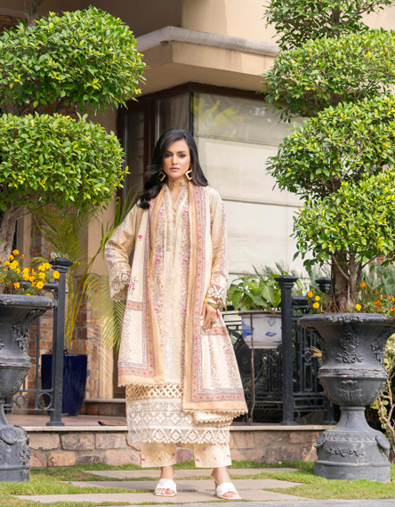 Exclusive Emborideried digital print lawn shirt with fancy digitl print dupatta and digital print trouser