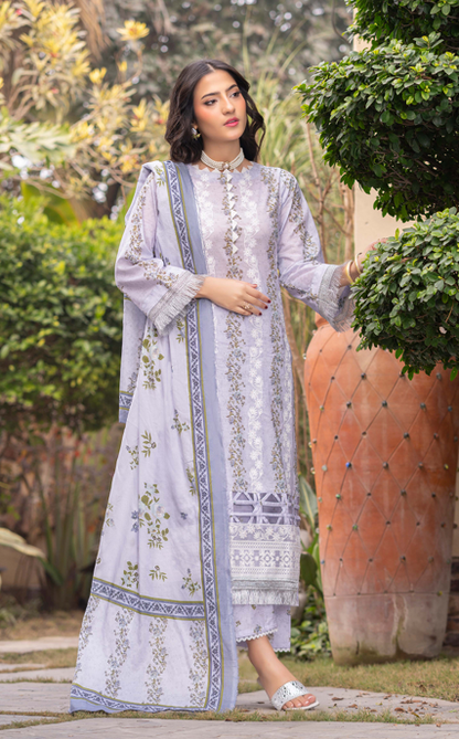 Exclusive Emborideried digital print lawn shirt with fancy digitl print dupatta and digital print trouser