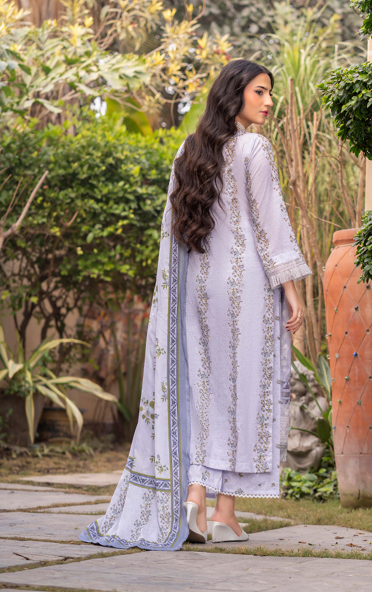 Exclusive Emborideried digital print lawn shirt with fancy digitl print dupatta and digital print trouser