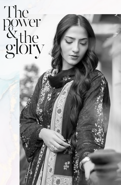 Exclusive Emborideried digital print lawn shirt with fancy digitl print dupatta and digital print trouser