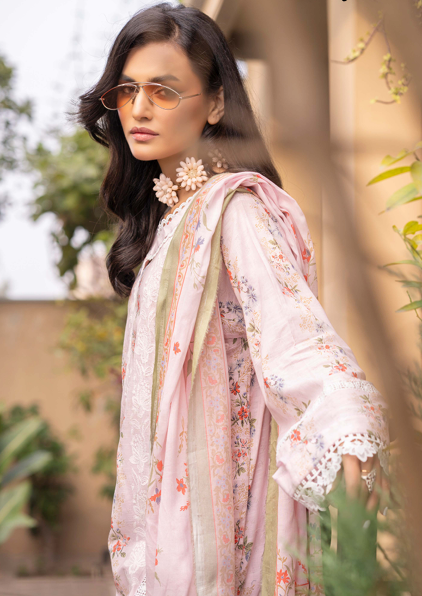 Exclusive Emborideried digital print lawn shirt with fancy digitl print dupatta and digital print trouser