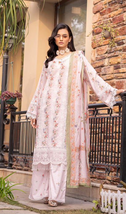 Exclusive Emborideried digital print lawn shirt with fancy digitl print dupatta and digital print trouser