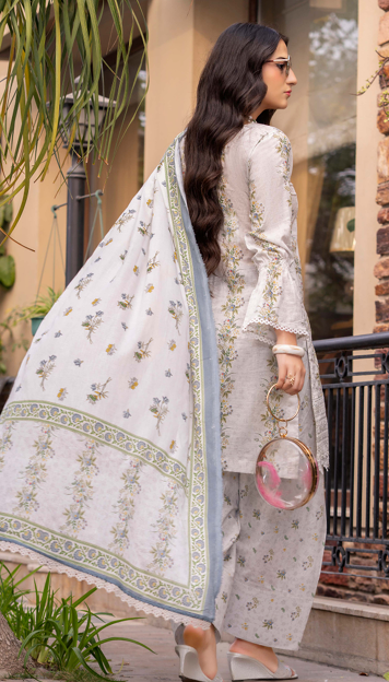 Exclusive Emborideried digital print lawn shirt with fancy digitl print dupatta and digital print trouser
