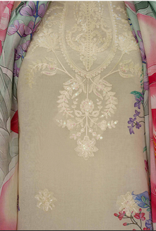 premium embroidered digital lawn shirt ,Emb daman with sleeve fancy patch,digital printed dupatta comfort trouser