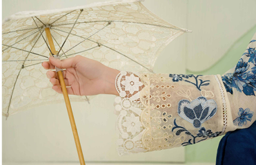 premium embroidered digital lawn shirt ,Emb daman with sleeve fancy patch,digital printed dupatta comfort trouser