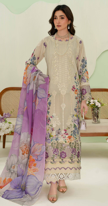 premium embroidered digital lawn shirt ,Emb daman with sleeve fancy patch,digital printed dupatta comfort trouser