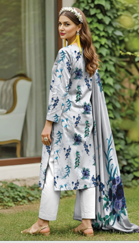 chiffon dupatta ,digital print shirt, comfort trouser
