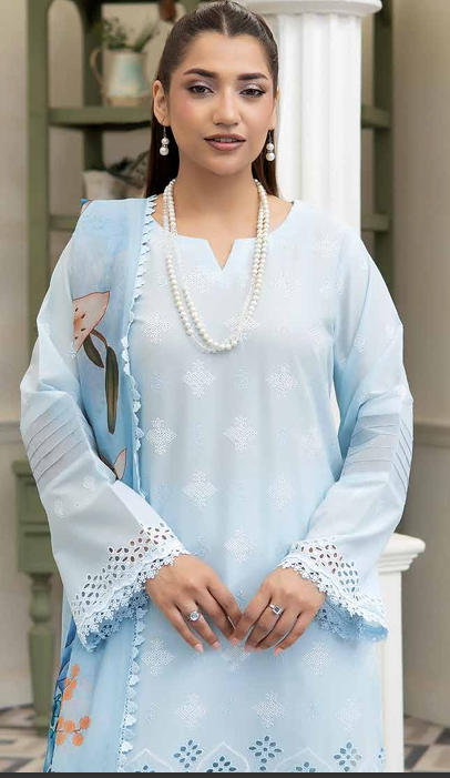 chicken Kari shirt ,pure digital chiffon dupatta, comfort trouser