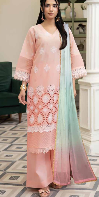chicken Kari shirt ,pure digital chiffon dupatta, comfort trouser