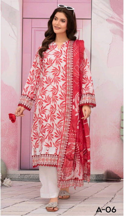 premium lawn printed shirt,lawn printed voile dupatta,plain trouser