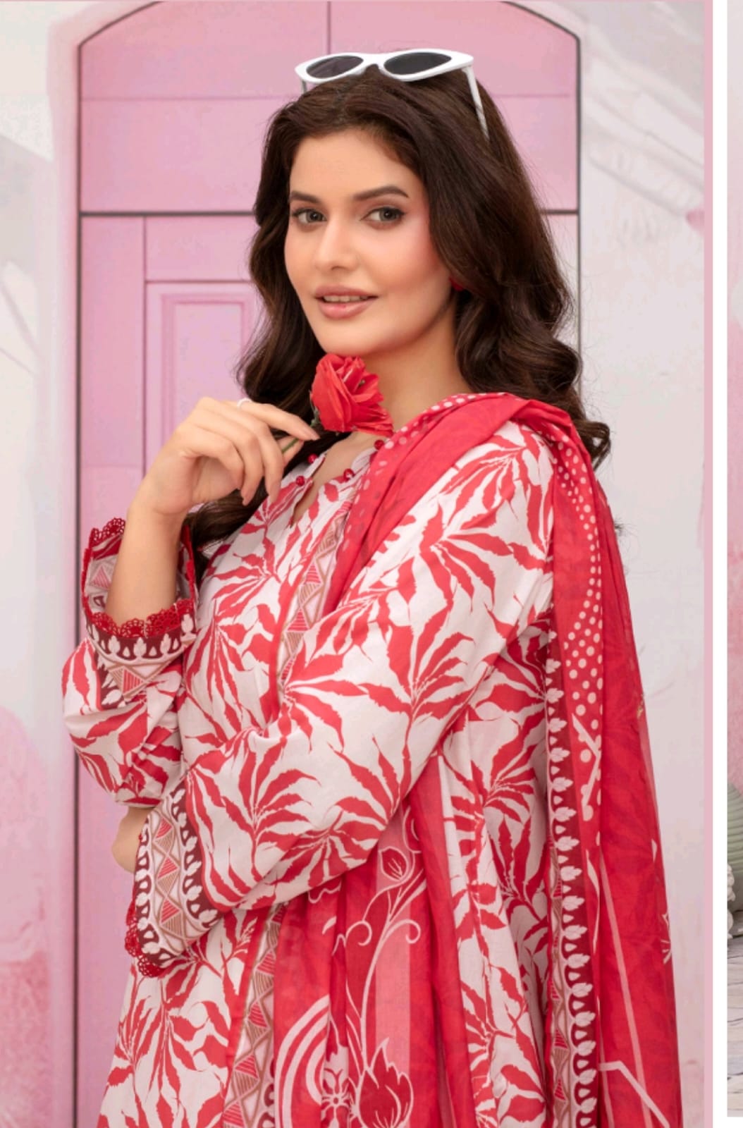 premium lawn printed shirt,lawn printed voile dupatta,plain trouser